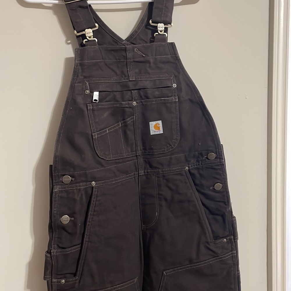 NWT Carhartt Insulated Bibb Overalls Women’s XS Dark Brown